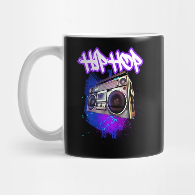 Hip Hop Boombox Purple X by LopGraphiX